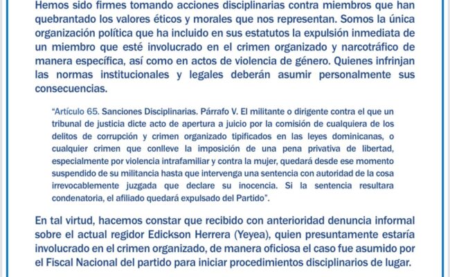 PRM compromiso valores éticos