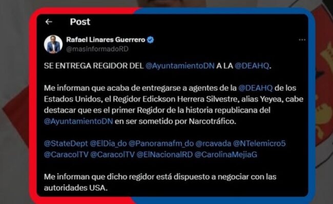 Regidor dominicano narcotráfico DEA