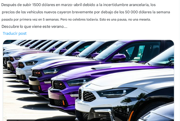 Aumento precios vehículos Estados Unidos