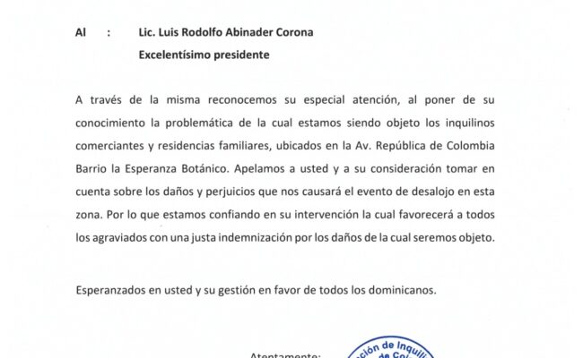 Desalojo Inminente Santo Domingo