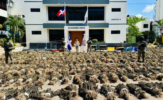 Incautación de marihuana frente a Academia DNCD