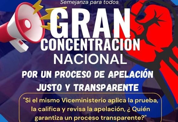 Afiche de gran concentración nacional por apelación justa